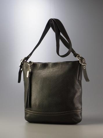 L7789*コーチ/COACH*レガシー*ソフトスリム*グローブレザー*ペブルドダッフル*レザー*ショルダーバッグ/斜め掛け/鞄*ブラック/黒