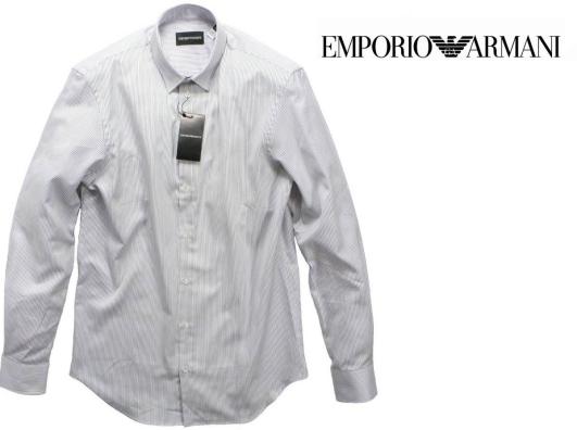 新作入荷，限定SALE 47 000円 EMPORIO ARMANIアルマーニ 着心地 ナチュラルストレッチ スリムフィット洗練シャツ 首42cm＝XXL(長袖シャツ)｜売買されたオークション情報、yahooの商品情報をアーカイブ公開 - オークファ 男性用