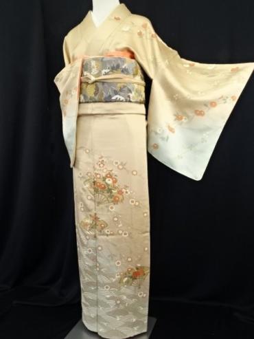 ゆめsaku 新品 京友禅 “友禅の華…振り返れば心留める美しきひと”仕付け糸付 訪問着 R-21　