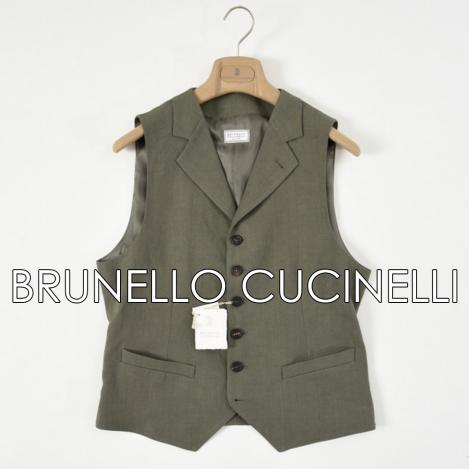BRUNELLO CUCINELLI ブルネロクチネリ リネンベスト ジレ 48 BRUNELLO CUCINELLI - 【美品】 BRUNELLO CUCINELLI / ブルネロ