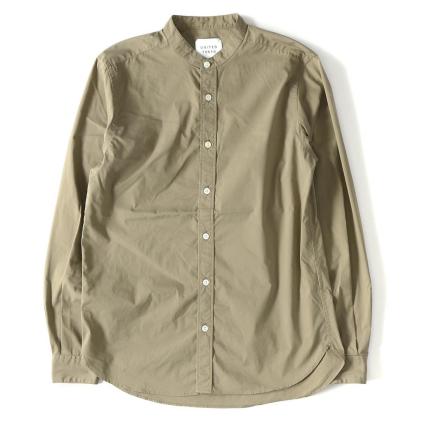 美品 UNITED TOKYO ユナイテッドトウキョウ タイプライター バンドカラー ボタン シャツ ベージュ 1