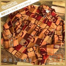 CELINE セリーヌ 総柄 長袖シャツ トップス レディース 42 シルク100% マルチカラー