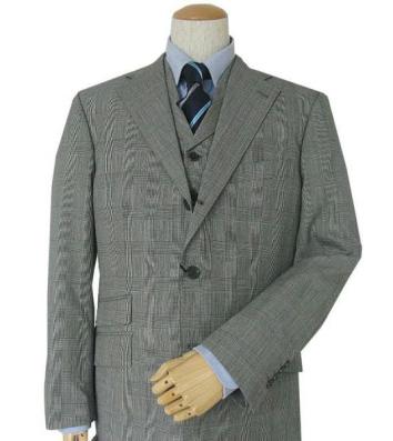 新品! 春夏秋 スリーピース グレンチェック 英国調 3つボタン THEO DORE 6915 BB8