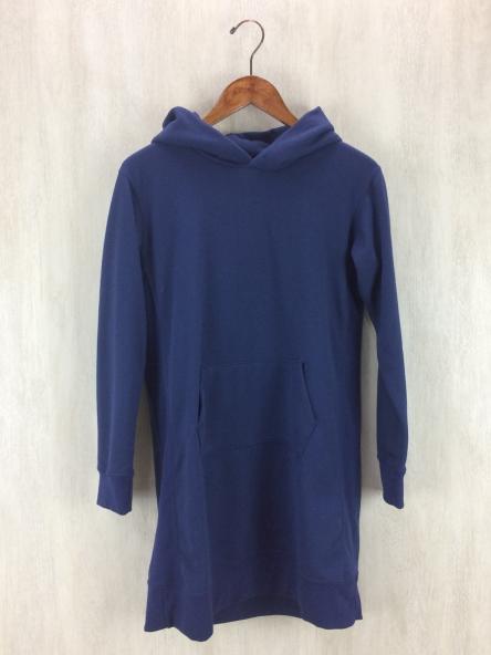 THE NORTH FACE◆SWEAT HOODIE ONE-PIECE/トップス/M/コットン/NVY/無地