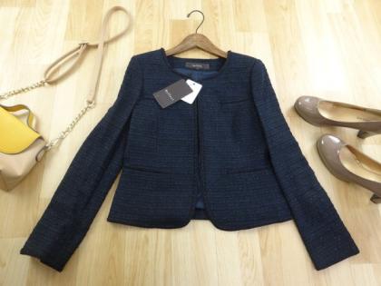 BR/No.6474　Reflect　リフレクト　☆新品☆　ノーカラー　4ホック　キレイ目　ジャケット　シンプル　ネイビー　9サイズ　レディース