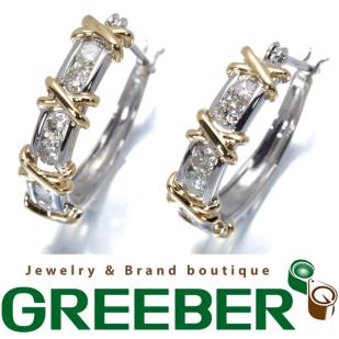  俺の物屋 ダイヤ 0.50ct デザインフープ ピアス Pt900/K18YG(プラチナ台)｜売買されたオークション情報、yahooの商品情報をアーカイブ公開 - オークファン プラチナ台