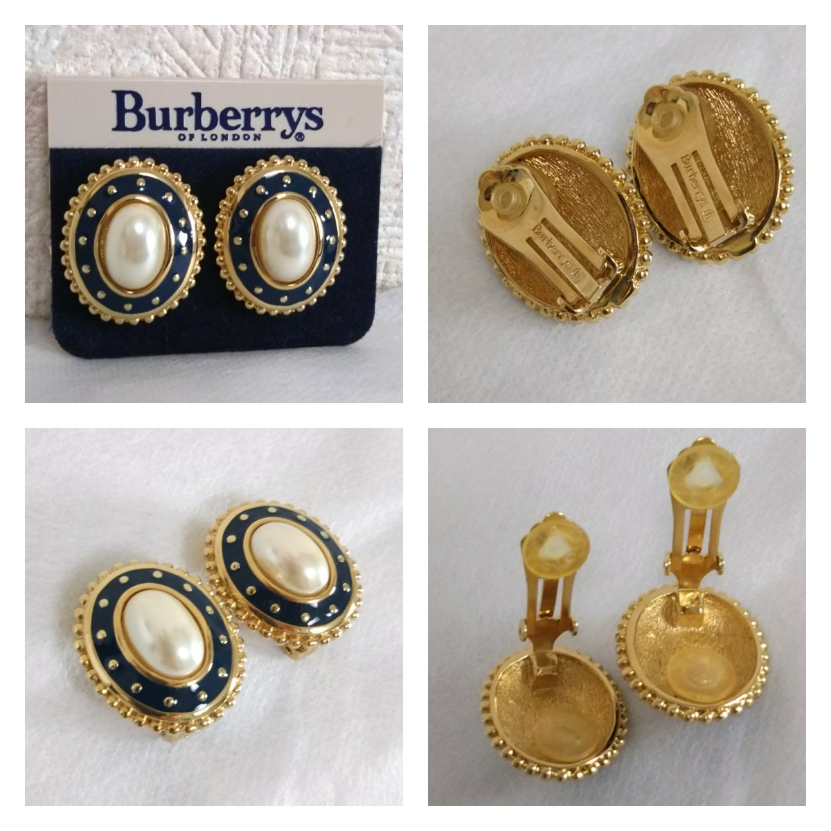BURBERRY バーバリー 美品 フェイクパール付き ネックレス イヤリング 