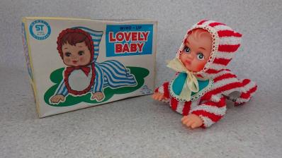 0423-406◆昭和レトロ 不二プレス工業 LOVELY BABY ブリキのハイハイ赤ちゃん ヴィンテージ アンティーク