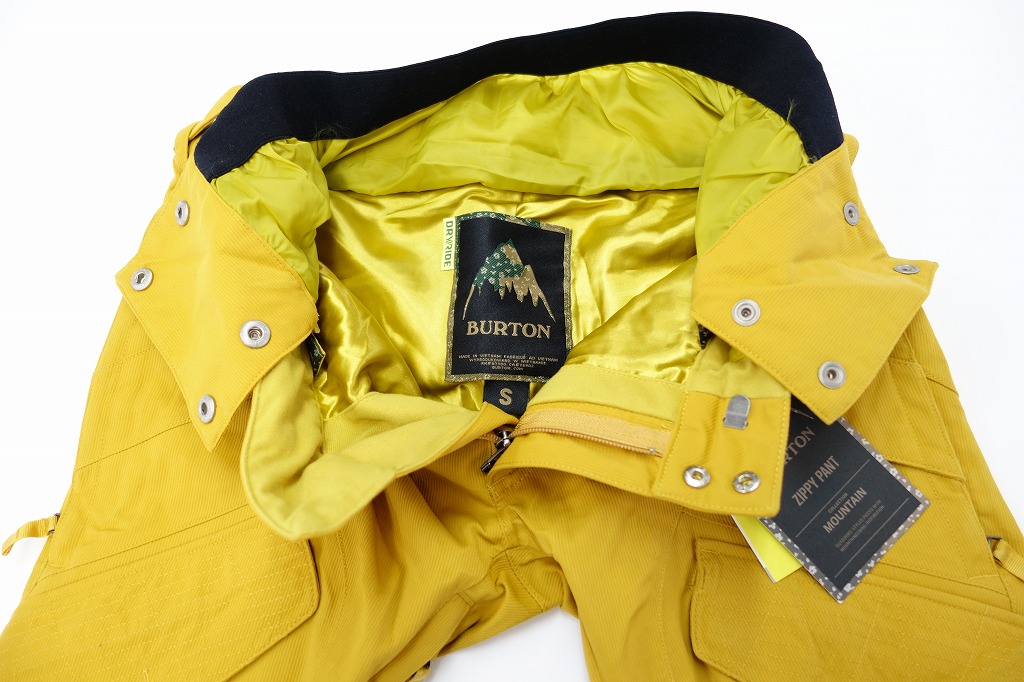 展示品 15/16 BURTON バートン スノーボード パンツ レディース Sサイズ スノボ 黄色 zippy BURTON 中古 15&frasl;16 FV PROCESS 3D