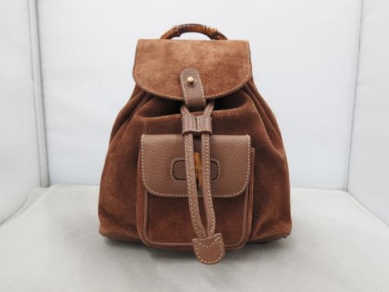 GUCCI グッチ バンブー スエード ミニ リュックサック 1円スタート 