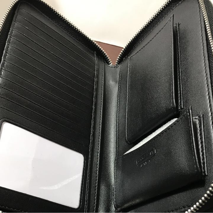 COACH新品正規品□送料無料□財布 コーチ 黒ブラックレザー ダブル