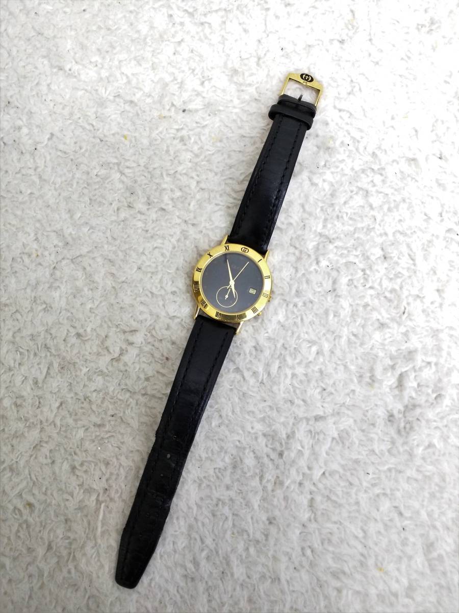 中古】GUCCI グッチ メンズ腕時計 3800M クオーツ ゴールド×ブラック