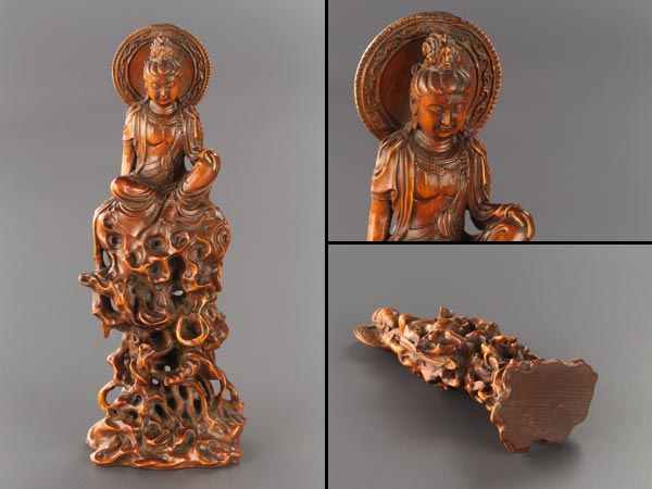 五】中国 木彫菩薩立像 高76cm 木彫 中国 仏教美術 木造観音菩薩立像
