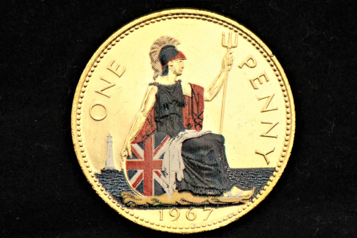 現品限り 1967年 1ペニー 英国 金 金貨 コイン メダル ゴールド KGP