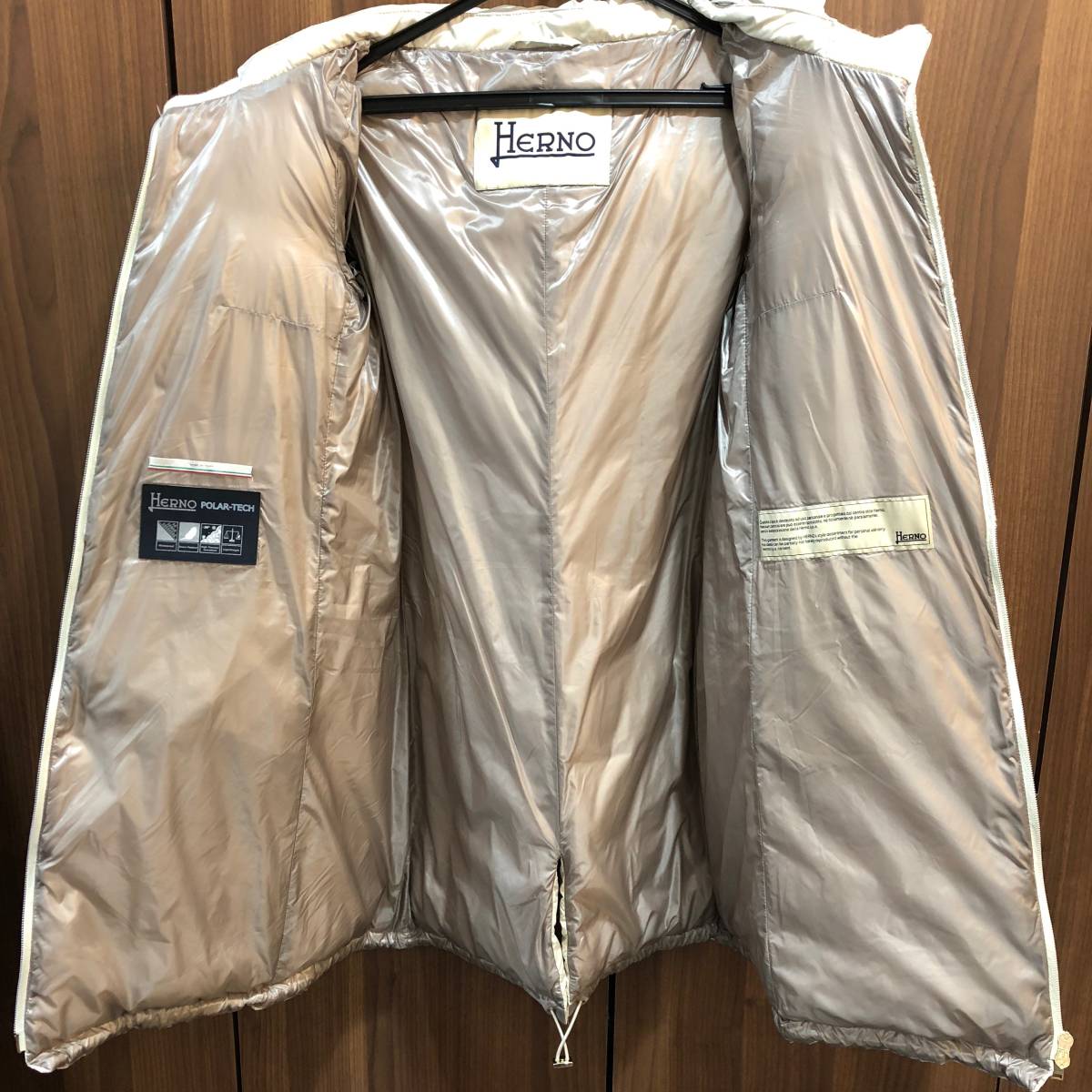 HERNO ヘルノ◇ダウンコート ウール ニット切替 コート フード付 40 