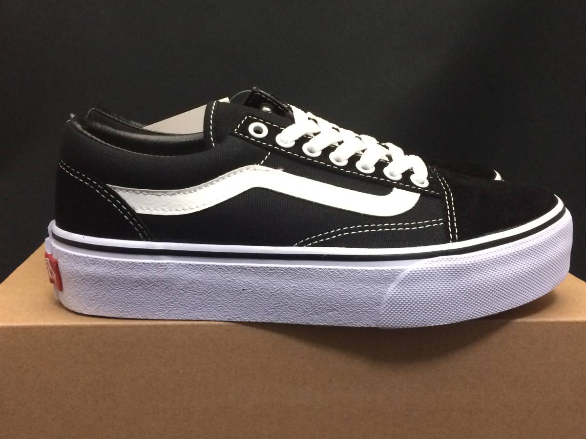 可愛い厚底 VANS OLD SKOOL V36 PLAT BLACK バンズ オールドスクール プラットフォーム ブラック 黒 23cm US 5 送料込