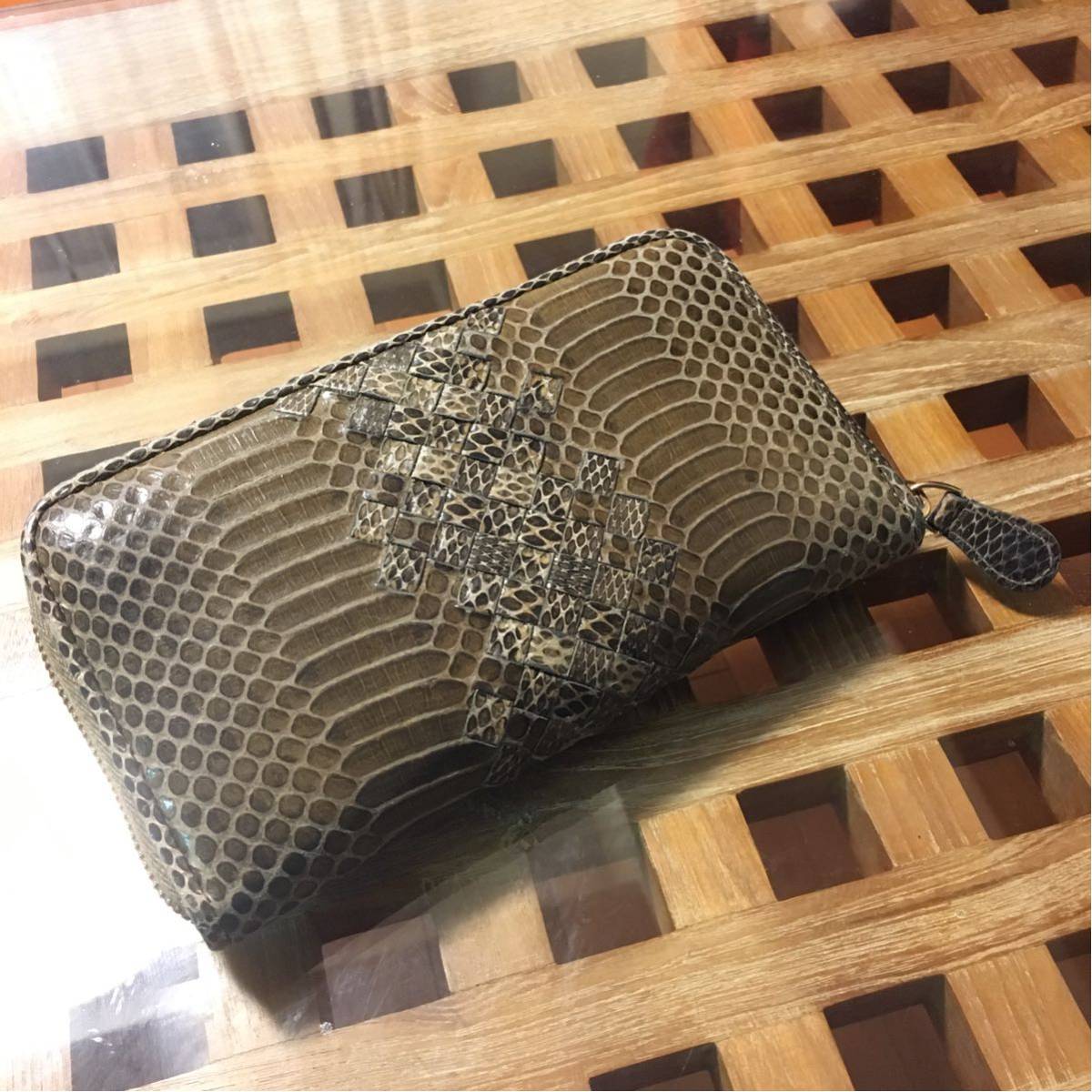 BOTTEGA VENETA パイソン 長財布 ラウンドファスナー ボッテガヴェネタ BOTTEGA VENETA パイソン 長財布 ラウンドファスナー