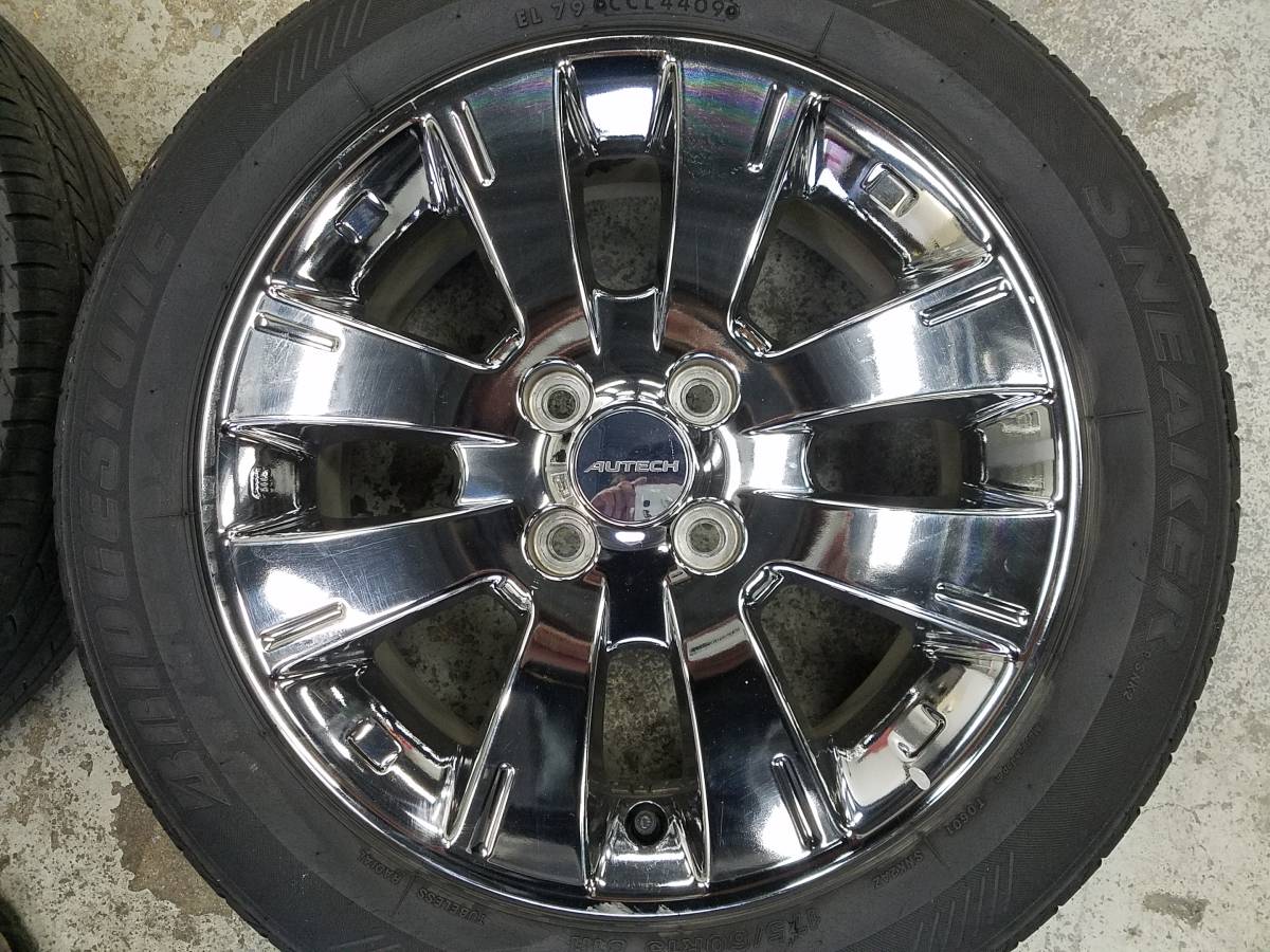 4穴□ 日産 キューブ純正 AUTECH メッキアルミホイール 175/60R15 4本