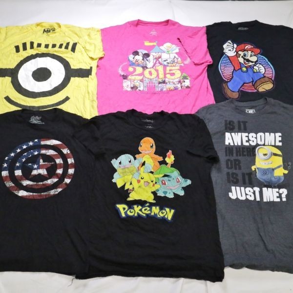 ◎ USA古着卸 キャラクター Tシャツ 半袖 プリントＴ ロゴT キャラＴ (S M L XL) 13枚セット USA古着卸 まとめ売り 1円スタート T179