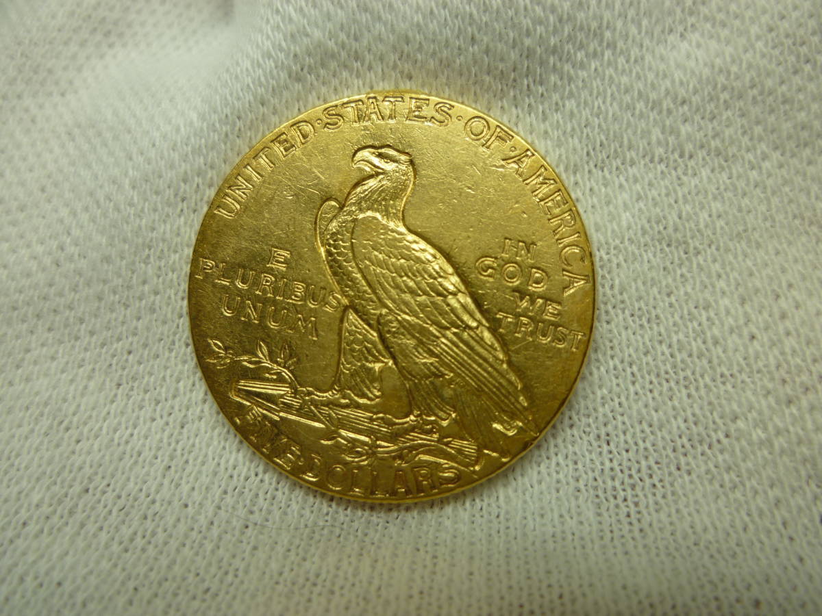 1913-S アメリカ 5ドル 金貨 インディアン インディアンヘッド