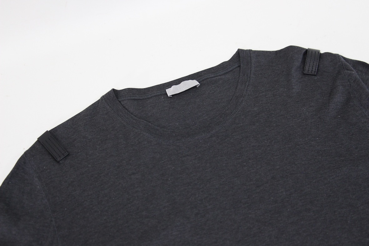 Dior HOMME 04SS ストリップ期 Bee刺繍 肩レザーパッチ ロング Tシャツ 