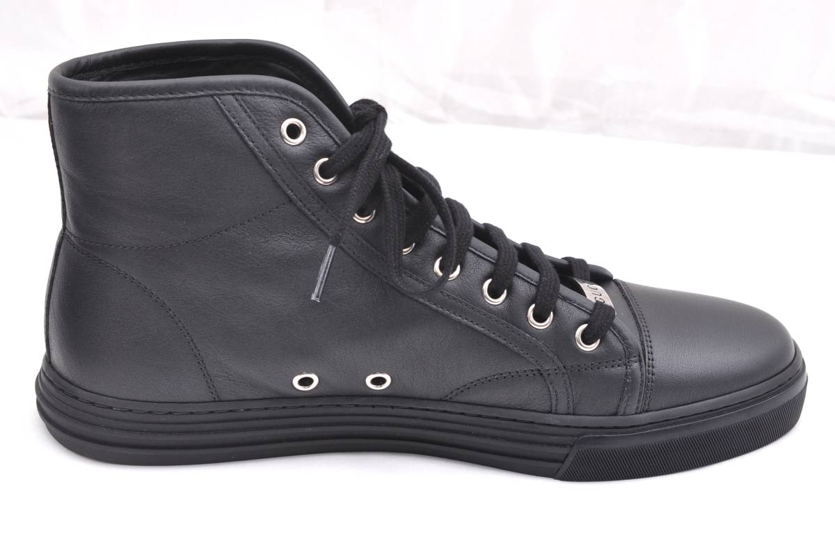 N058 正規 Gucci グッチ スニーカー ハイカット レザー ブラック 黒 メンズ 7 5 男性用 売買されたオークション情報 Yahooの商品情報をアーカイブ公開 オークファン Aucfan Com