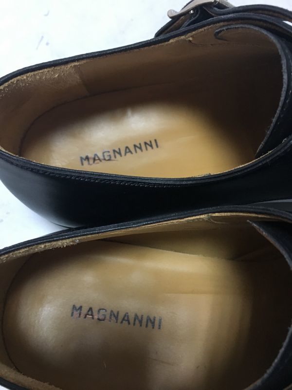 MAGNANNI マグナーニ　ダブルモンクストラップ US8.5M(約26.5cm) ブラック 革靴