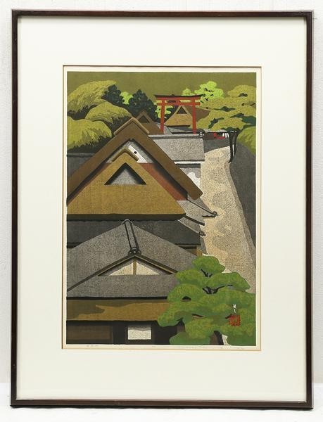 WISH】○井堂雅夫 個展50回 木版画「奥嵯峨」 [真作保証] 日版協展入