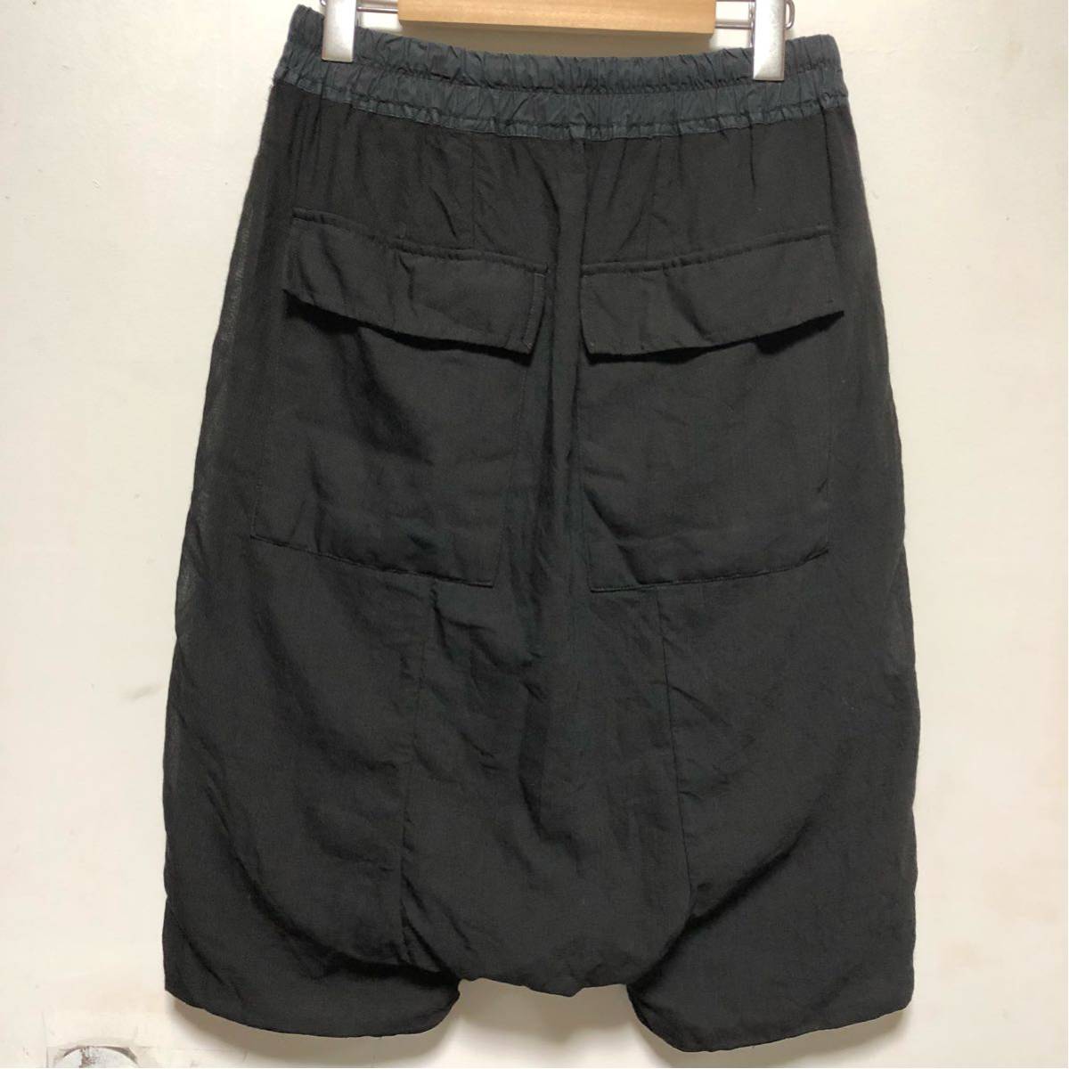 リックオウエンス rick owens/ドロスト サルエル ショートパンツ/BLK