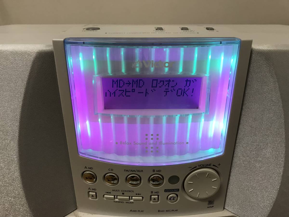 Victor ビクター ダブルMD CD コンポ NS-X77WMD リモコン付(MDコンポ 