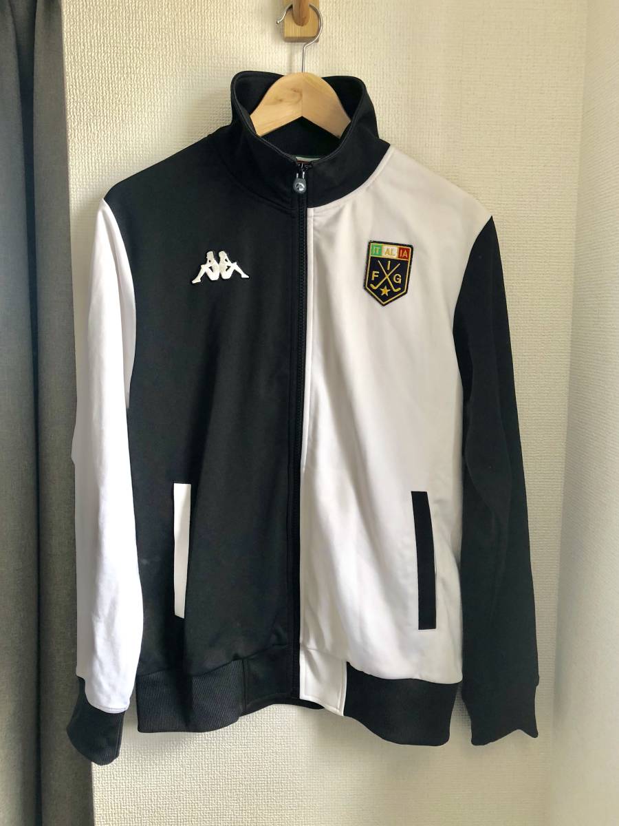 KAPPAトレーニングウェアLサイズカッパジムウェアゴルフウェアブラックホワイトオシャレおしゃれジャージ_1