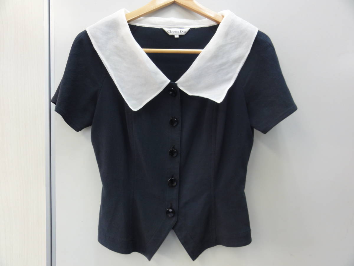 Christian Dior/ディオール 半袖セーラー風ブラウス 7号 トップス 