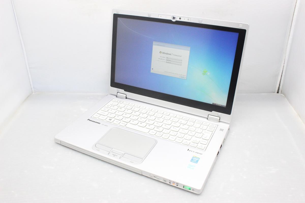 1円～【第4世代・SSD搭載】★Panasonic / CF-AX3EDCCS / i5-4300U / 4G / SSD128G / Windows7Pro