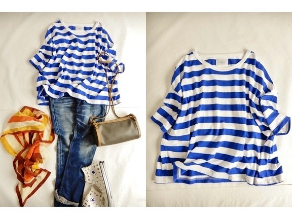  トロワ TROIS コットン100%ゆったりワイド身幅フレンチボーダープルオーバー(Mサイズ)｜売買されたオークション情報、yahooの商品情報をアーカイブ公開 - オークファン Mサイズ