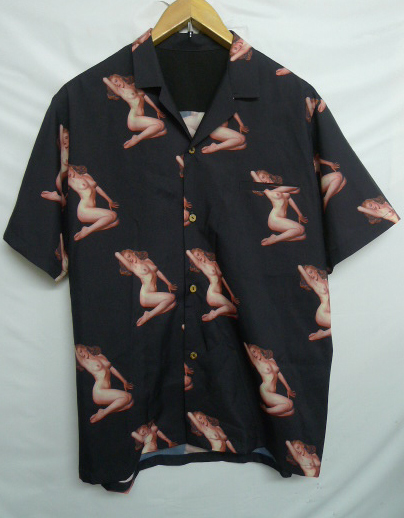  ショップ別注 オリジナル 転写 NUDE GIRL オールド ヌード ガール アロハ シャツ S M L XL wacko maria型 少数限定品黒(Mサイズ)｜売買されたオークション情報、yahooの商品情報をアーカイブ公開 - オ アロハシャツ