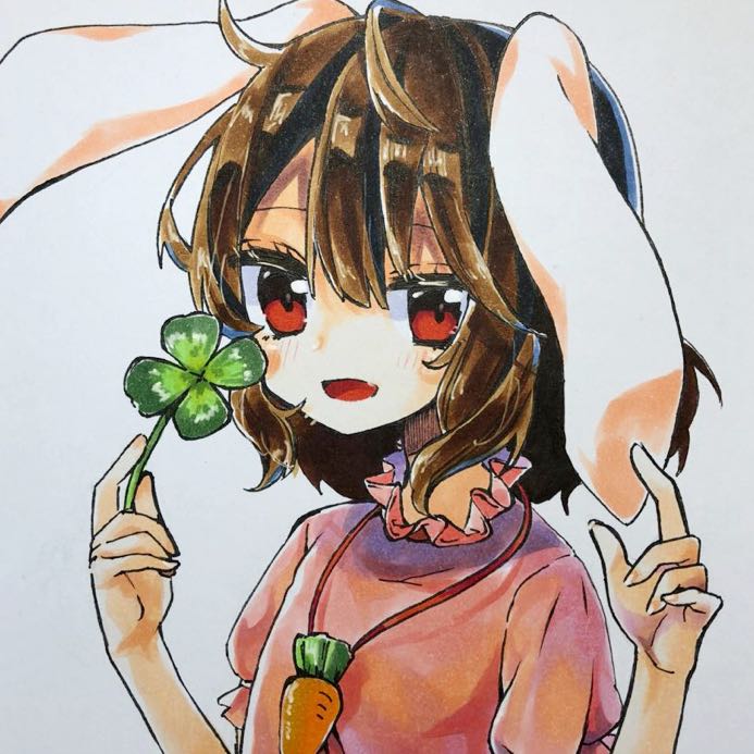 東方project△てゐ△手描きイラスト