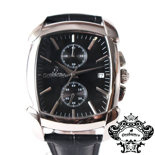 新品】Orobianco 正規品 メンズ クロノグラフ 腕時計 / 伊製レザー革 