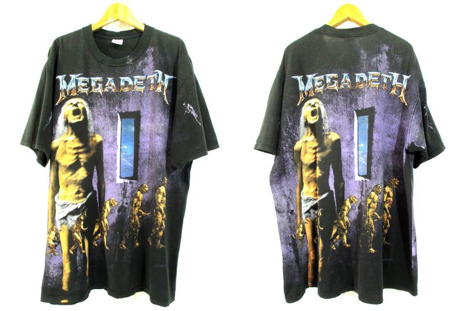 90s XLサイズ 90s USA製【MEGADETH】総柄 バンドTシャツ 90s XLサイズ 90s USA製【MEGADETH】総柄 バンドTシャツ