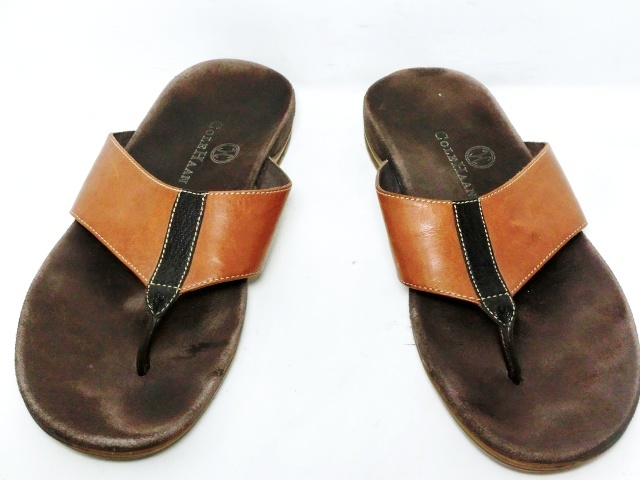 即決★COLE HAAN★26cm レザートングサンダル コールハーン メンズ8M 茶 ブラウン 本革 革靴 カジュアル ビーチ 夏