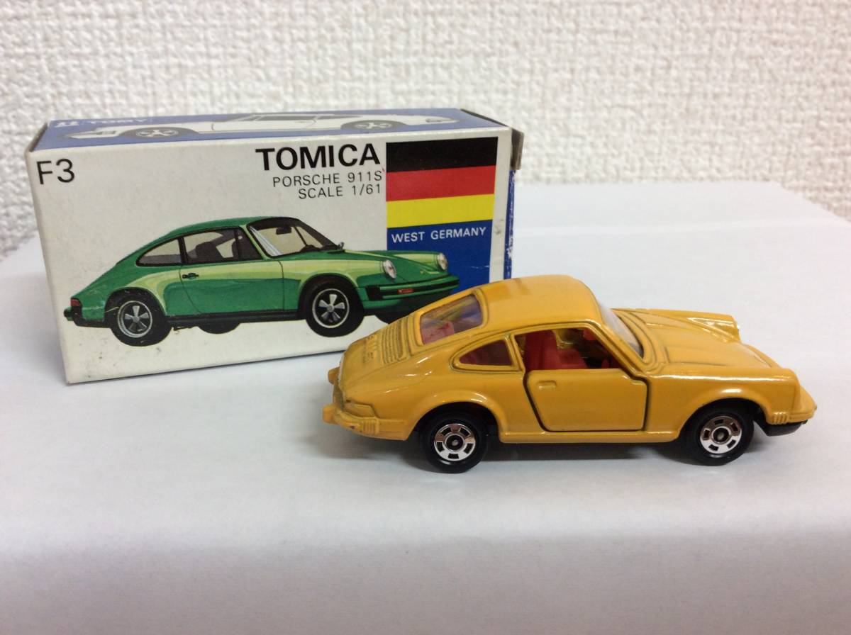 #8740　トミカ 青箱 外国車シリーズ F3-1 ポルシェ911S イエロー