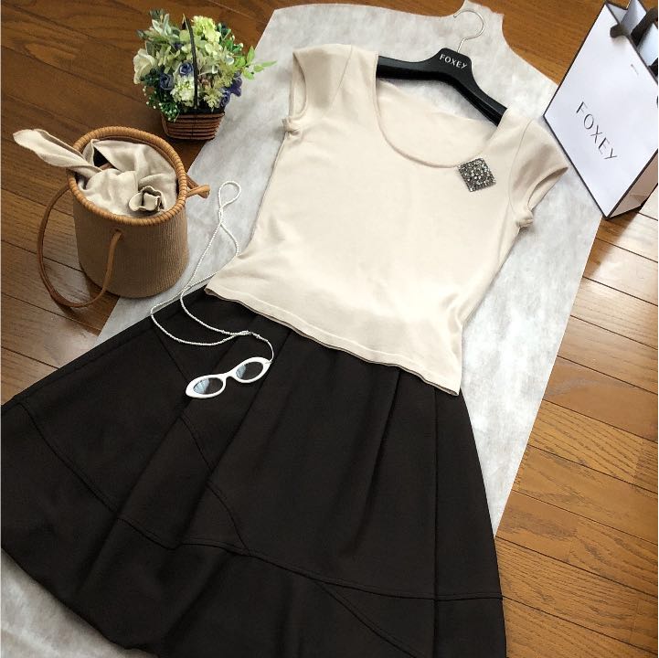 フォクシー トップス38 ベージュ カットソー