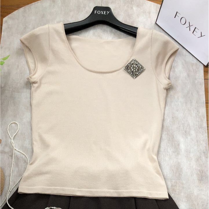 フォクシー トップス38 ベージュ カットソー