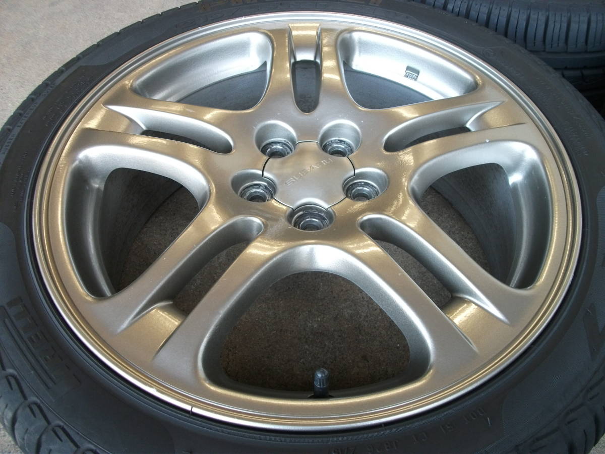 中古 スバル純正 17インチ +55 ホイール 4本セット 7J PCD 純正 新品同様