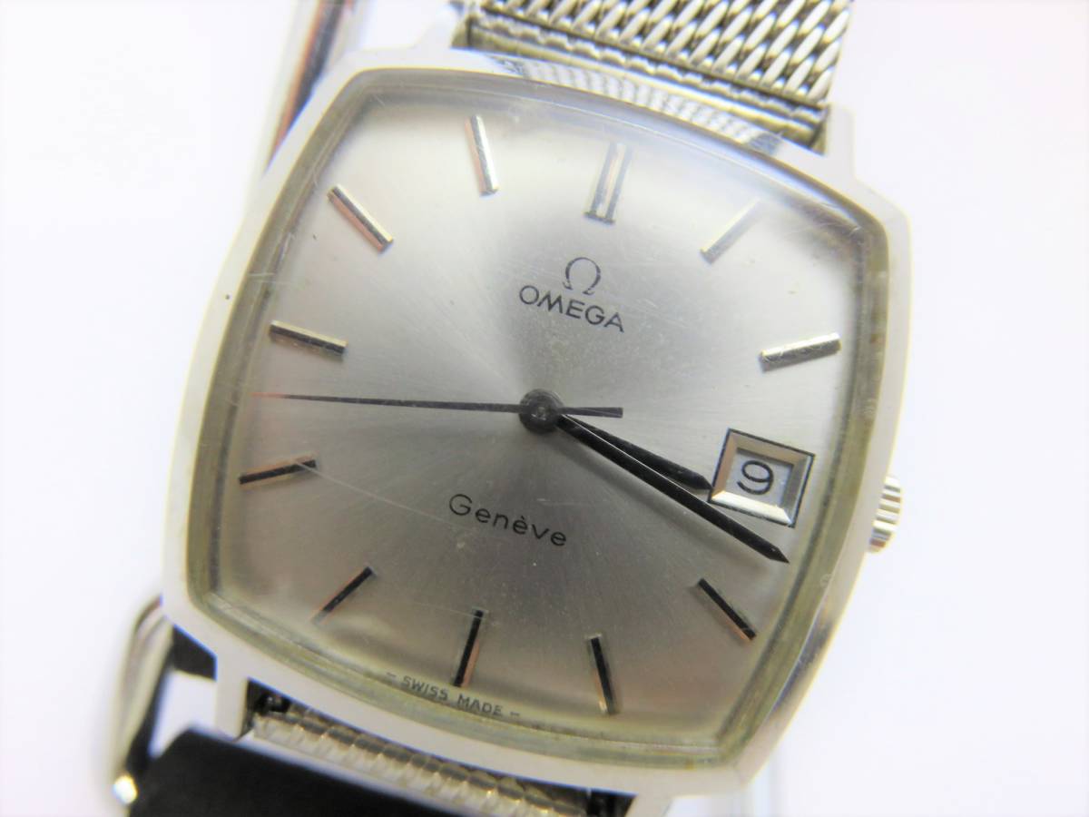 オメガ ジュネーブ スクエア OMEGA ローマン デイト 腕時計 希少 