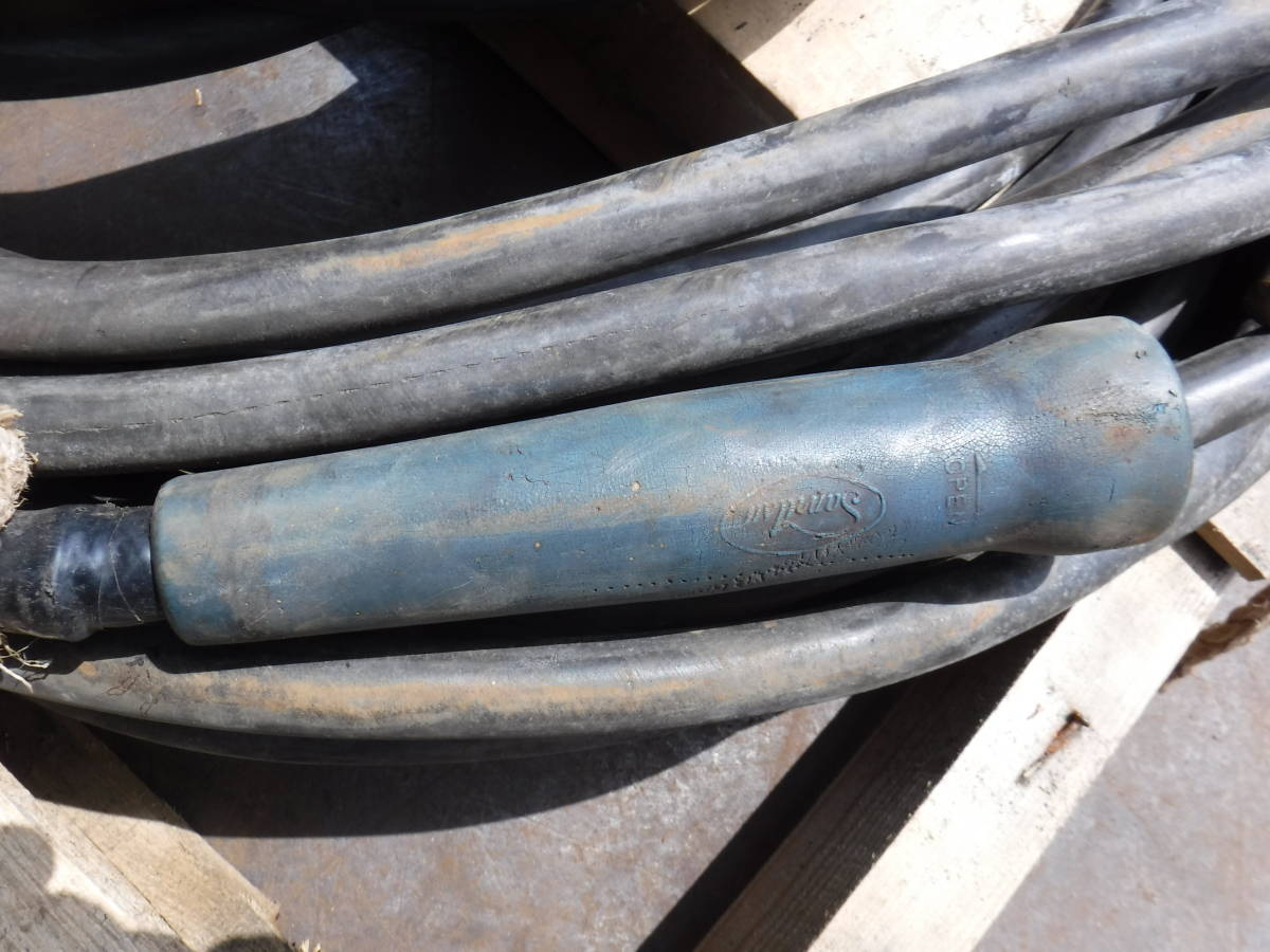 №105　キャプタイヤ　溶接用キャップタイヤケーブル　4巻きセット　中古　太さ15㎜　ホルダー　アース　アーク溶接機　ジョイント付き_4