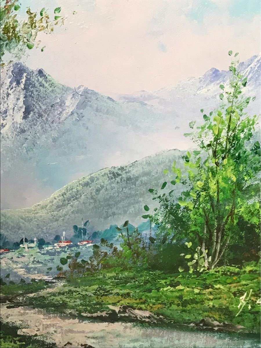 絵画・油絵・高級・豪華・額縁・ガラス・風景画・名入り・真作