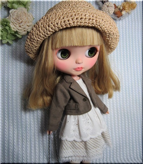yumiko♪Blythe Outfitベージュストライプワンピ♪etc...7点