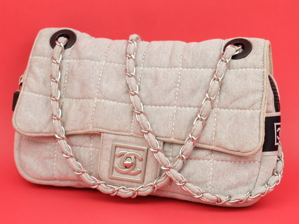 超激得，新作 CHANELシャネル スポーツライン チョコバー ターンロック チェーンショルダーバッグ キャンバス グレー&times;ブラック(ショルダーバッグ)｜売買されたオークション情報、yahooの商品情報をア かばん、バッグ