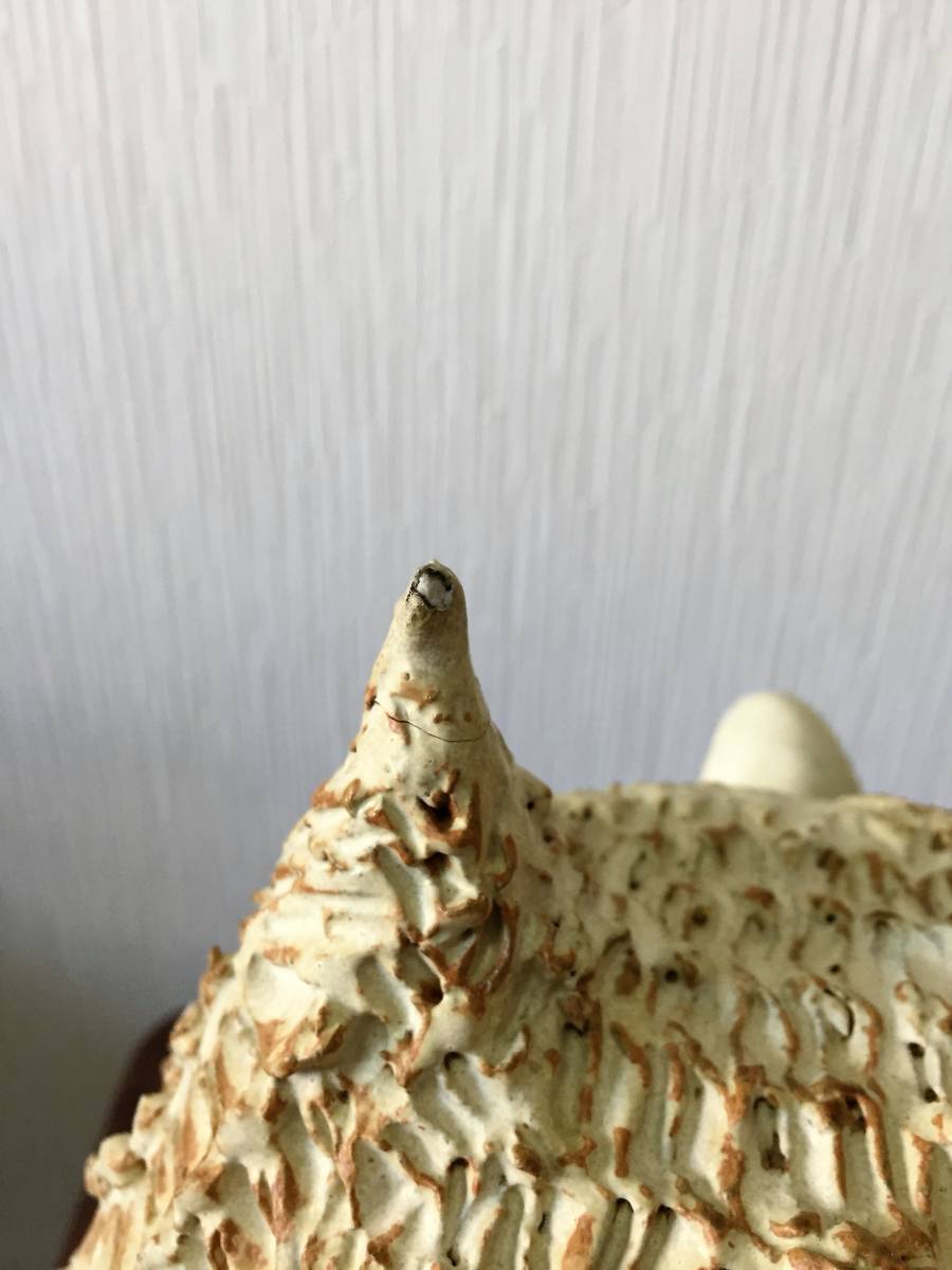 砥部焼 森元青芳 青芳 ⑦ オブジェ 陶器 2点セット 梟 フクロウ : 森元