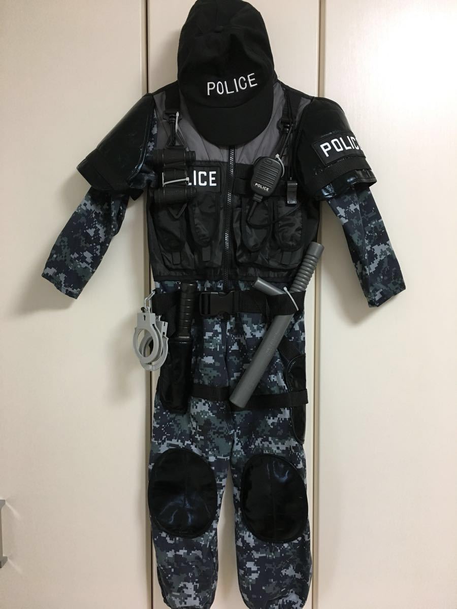 ハロウィン コスチューム コスプレ 警察官 ポリスマン 子供 キッズ 男の子 5-6歳 手錠
